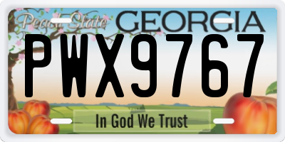 GA license plate PWX9767