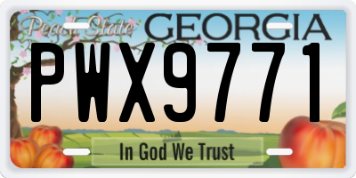 GA license plate PWX9771