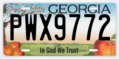 GA license plate PWX9772