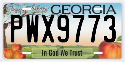 GA license plate PWX9773