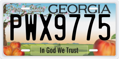 GA license plate PWX9775