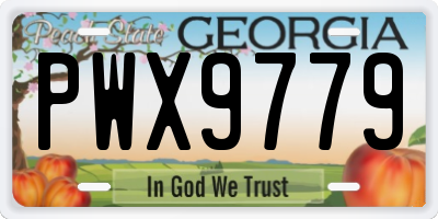 GA license plate PWX9779