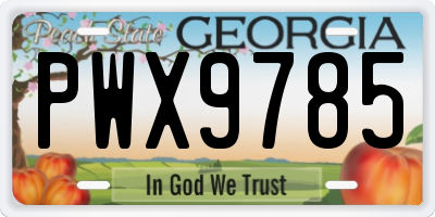 GA license plate PWX9785