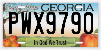 GA license plate PWX9790