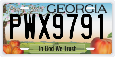 GA license plate PWX9791