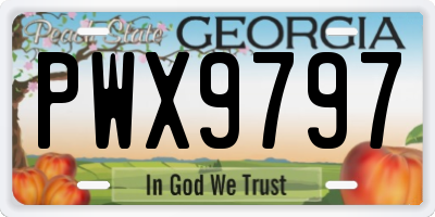 GA license plate PWX9797