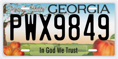 GA license plate PWX9849