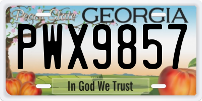 GA license plate PWX9857