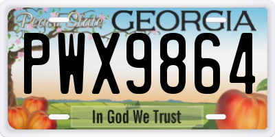 GA license plate PWX9864