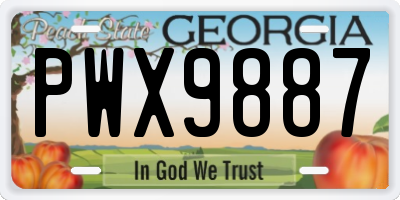 GA license plate PWX9887