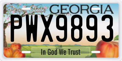 GA license plate PWX9893