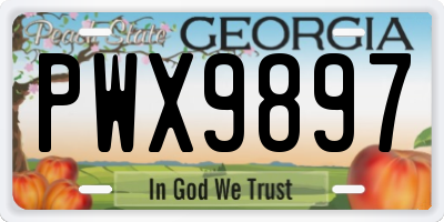 GA license plate PWX9897