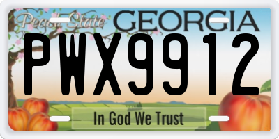 GA license plate PWX9912