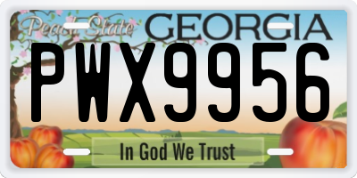 GA license plate PWX9956