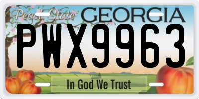 GA license plate PWX9963
