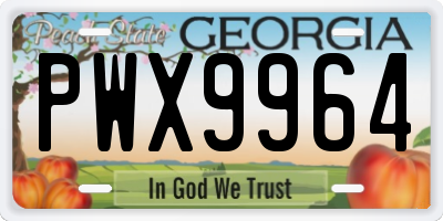 GA license plate PWX9964