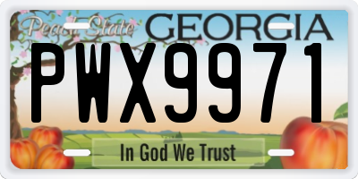 GA license plate PWX9971