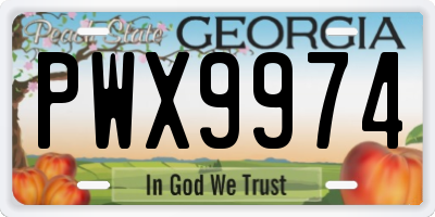 GA license plate PWX9974