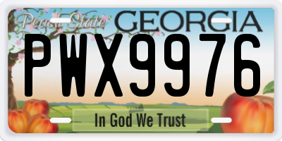 GA license plate PWX9976