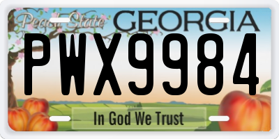 GA license plate PWX9984