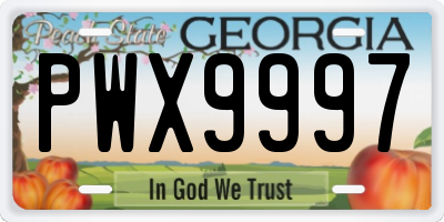 GA license plate PWX9997
