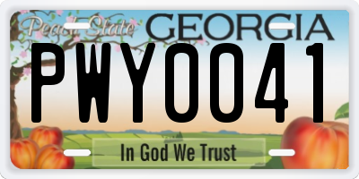 GA license plate PWY0041