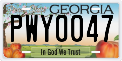 GA license plate PWY0047
