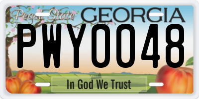 GA license plate PWY0048