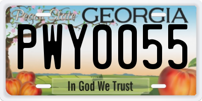 GA license plate PWY0055