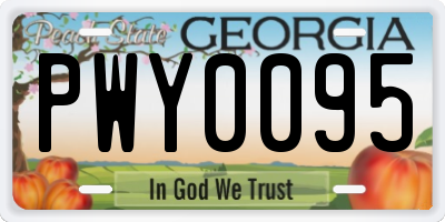 GA license plate PWY0095