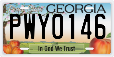 GA license plate PWY0146
