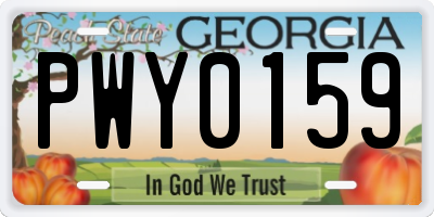 GA license plate PWY0159