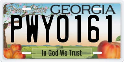 GA license plate PWY0161