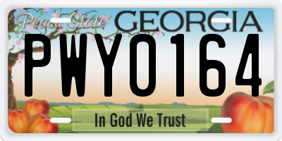 GA license plate PWY0164