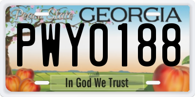 GA license plate PWY0188