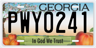 GA license plate PWY0241