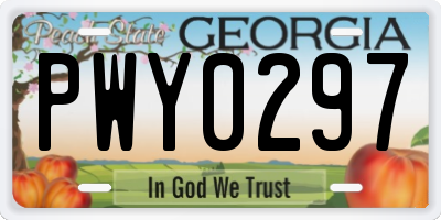GA license plate PWY0297