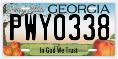 GA license plate PWY0338