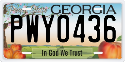 GA license plate PWY0436