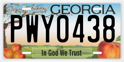 GA license plate PWY0438