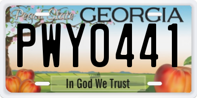 GA license plate PWY0441