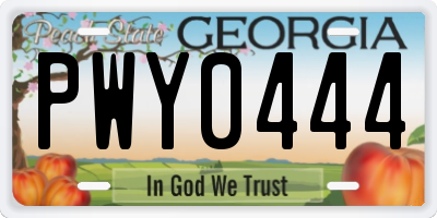 GA license plate PWY0444