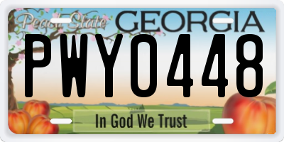 GA license plate PWY0448
