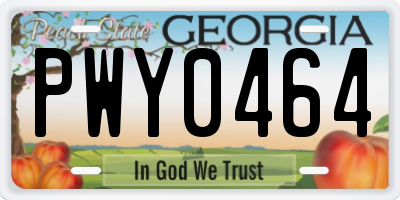GA license plate PWY0464
