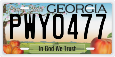 GA license plate PWY0477