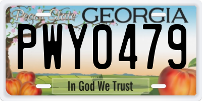 GA license plate PWY0479