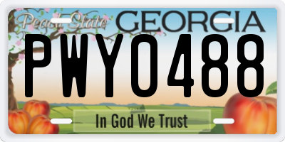 GA license plate PWY0488