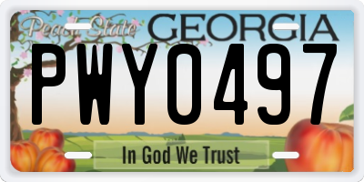 GA license plate PWY0497