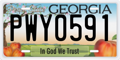 GA license plate PWY0591