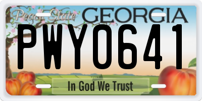 GA license plate PWY0641
